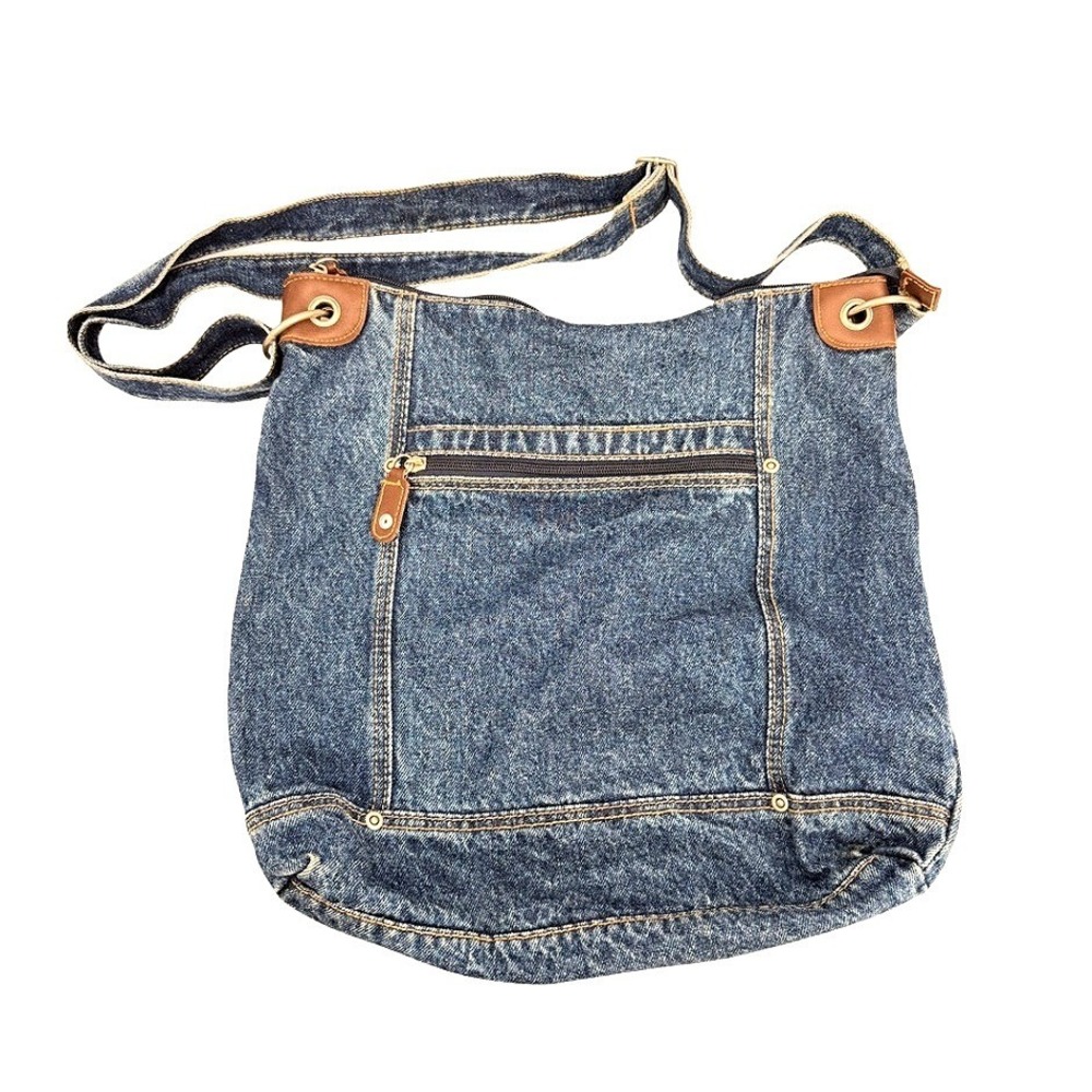 Denim Shoulder Bag Blue Jean Crossbody Casual Boho Large Utility Retro Y2K